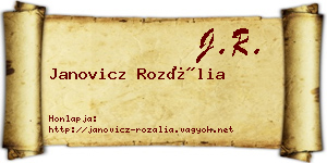 Janovicz Rozália névjegykártya